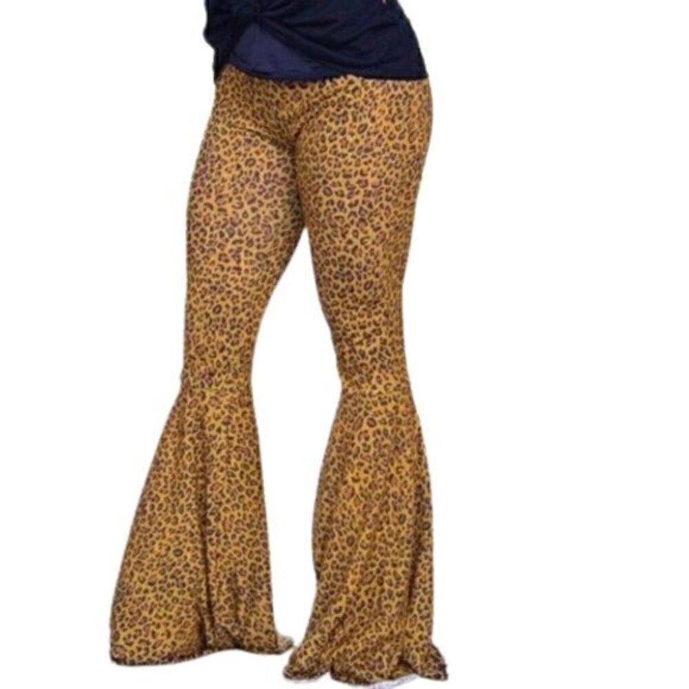 [Grace & Emma] Hi Rise Leopard Flare Leggings - Size M